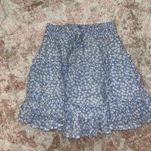 preppy princess polly blue floral mini skirt